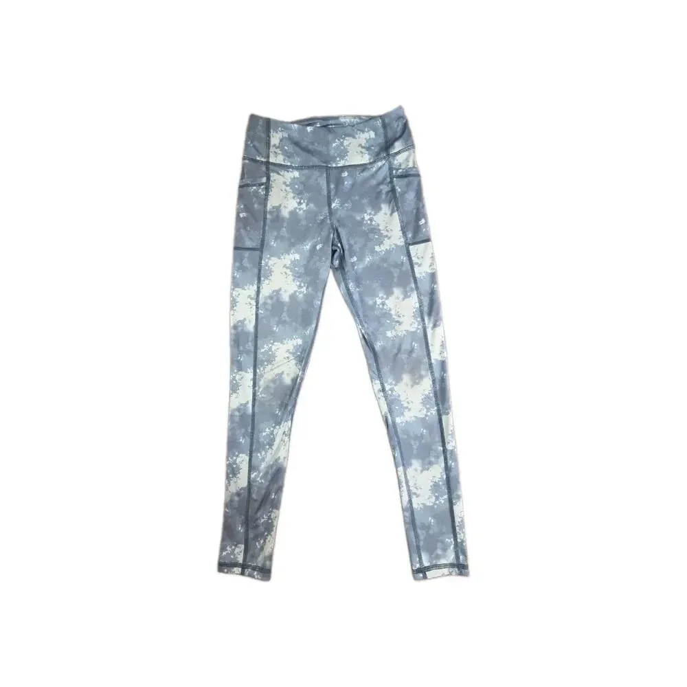 Zella Girls Sz L 10/12 Green Camo Athletic Leggings Stretch Yoga Pants C38-47